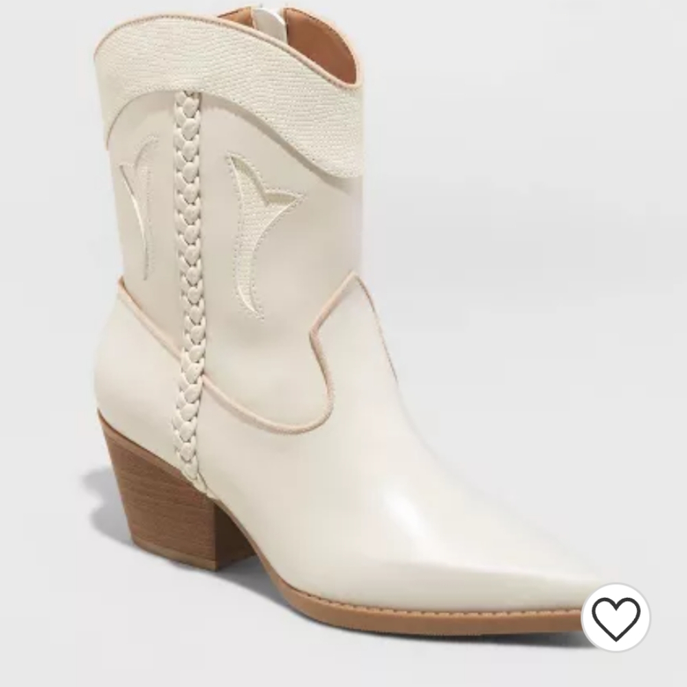 Universal Thread Cream Western Heeled Boot